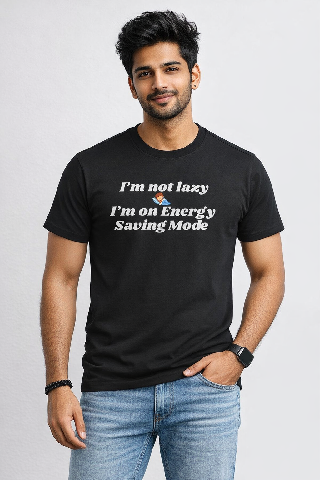 Energy Saving Mode On - Funny Lazy mood Unisex Supima T-Shirt