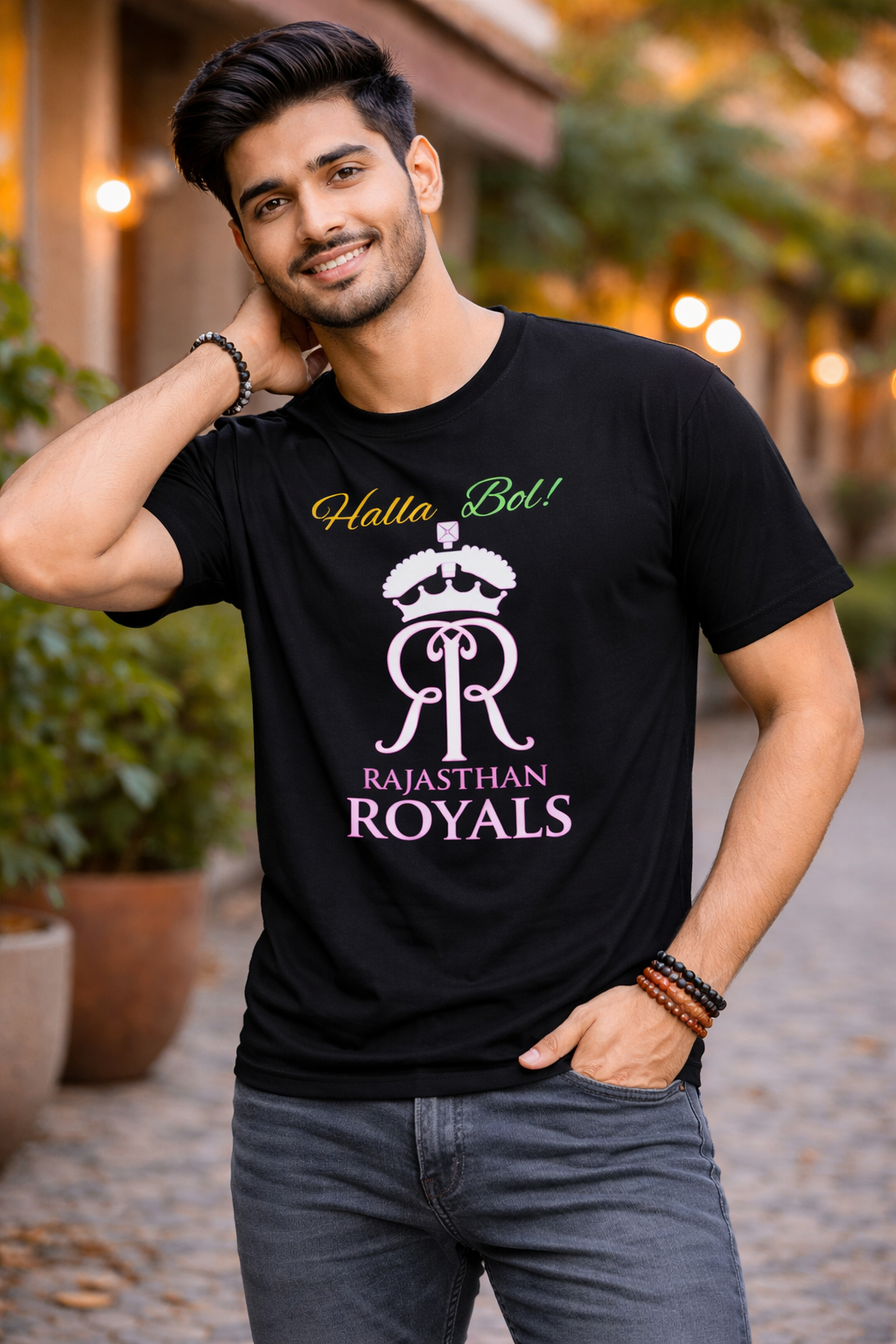 Rajasthan Royals-Halla Bol(IPL) Fans Unisex Classic Crew T-Shirt